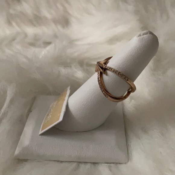 MICHAEL KORS Pave Starburst Ring Rose Gold Sz 8 - Picture 3 of 4